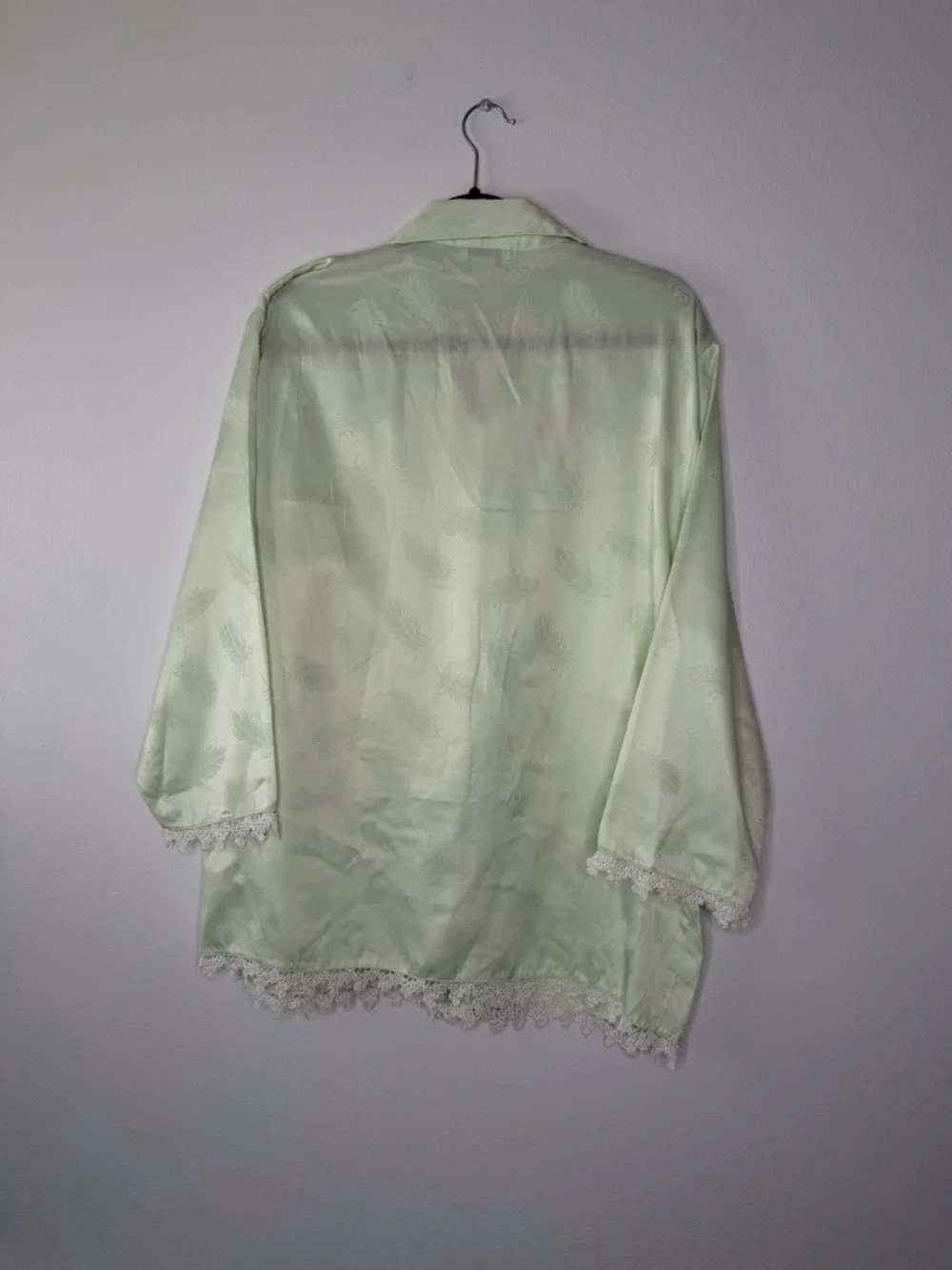 Vintage Kassatly Palm Beach French Maid‎ Pajama Set Satin Floral M
